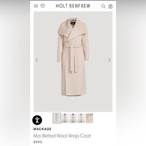 MACKAGE Mai Belted Wool Wrap Coat